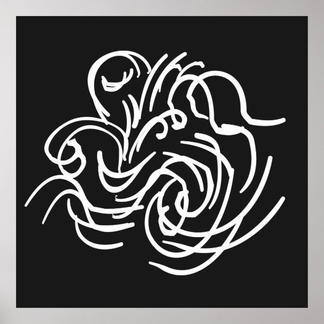 abstraktens moderna geometriska linjekonst poster (Framsidan)