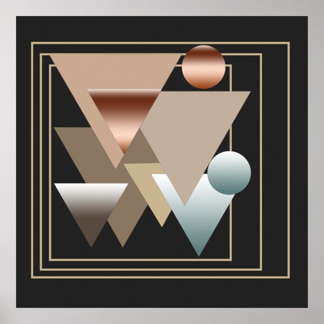 abstraktens moderna geometriska mönster poster (Framsidan)