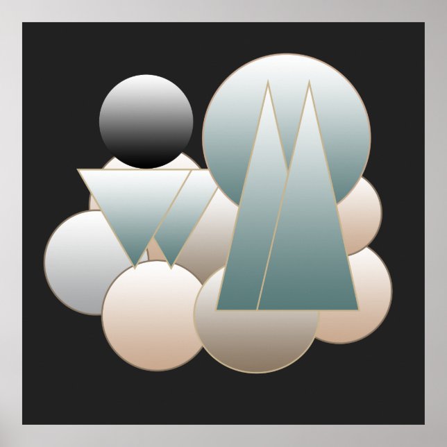 abstraktens moderna geometriska mönster poster (Framsidan)