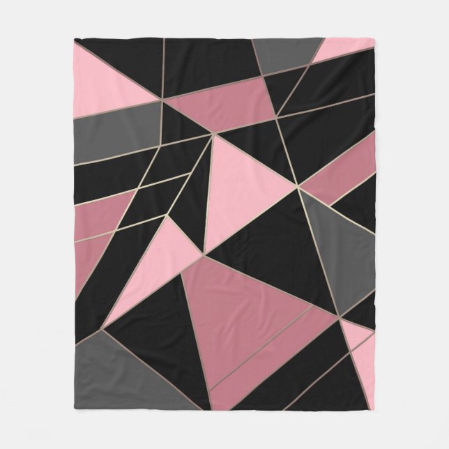 Abstraktens moderna geometriska trianglar skriver  fleecefilt (Framsidan)