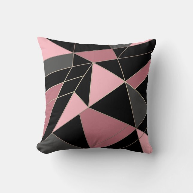 Abstraktens moderna geometriska trianglar skriver  kudde (Framsida)