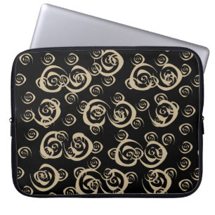 Abstraktens moderna guld spiral mönster laptop fodral