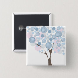 Abstraktens moderna illustration av den blå rosan  knapp