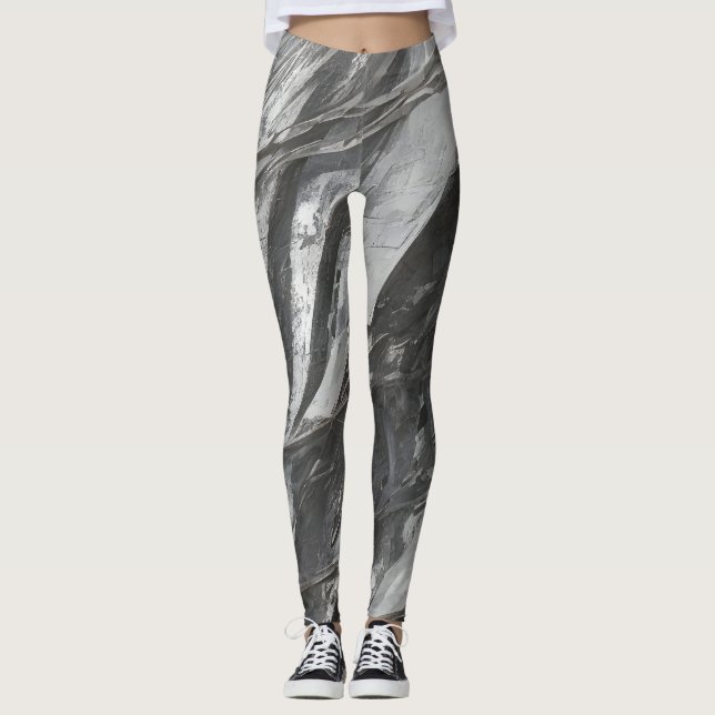 Abstraktens moderna konst mönster leggings (Framsida)