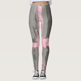 Abstraktens moderna konst stil grått rosa leggings