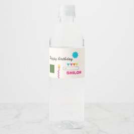 Abstraktens moderna konstdag vattenflaskor etikett