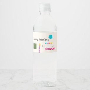 Abstraktens moderna konstdag vattenflaskor etikett