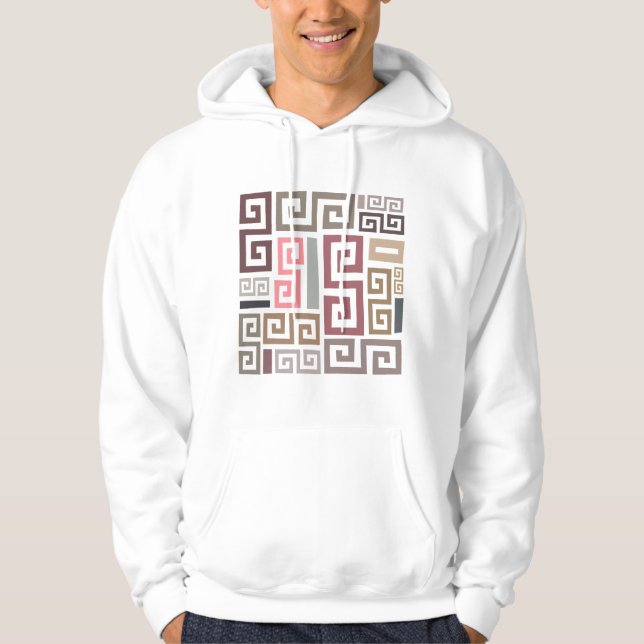 abstraktens moderna konstnärliga färgad linjer hoodie (Framsida)