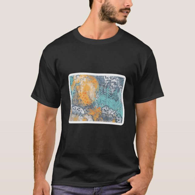 abstraktens moderna landskap t shirt (Framsida)