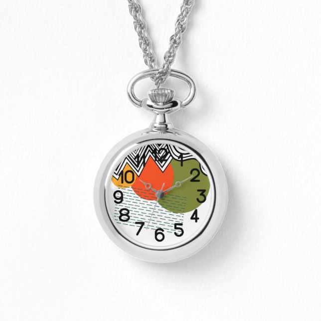 Abstraktens moderna medelårhundrade armbandsur (Framsida)