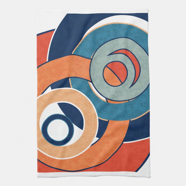 Abstraktens moderna minimalistiska konstlandskap kökshandduk (Vertikal)