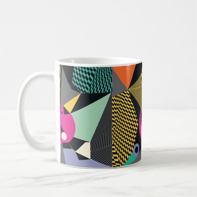 Abstraktens moderna trianglar-bakgrund mönster ill kaffemugg (Vänster)