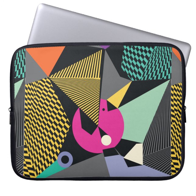 Abstraktens moderna trianglar-bakgrund mönster ill laptop fodral (Framsidan)