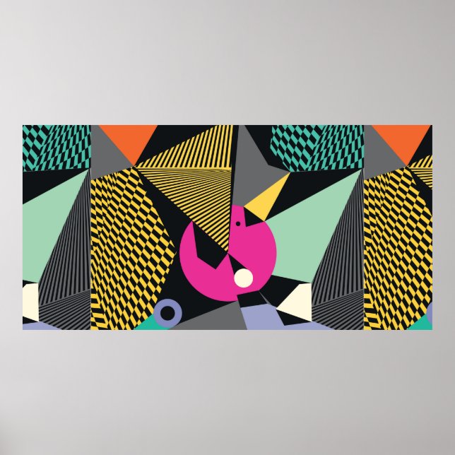 Abstraktens moderna trianglar-bakgrund mönster ill poster (Framsidan)