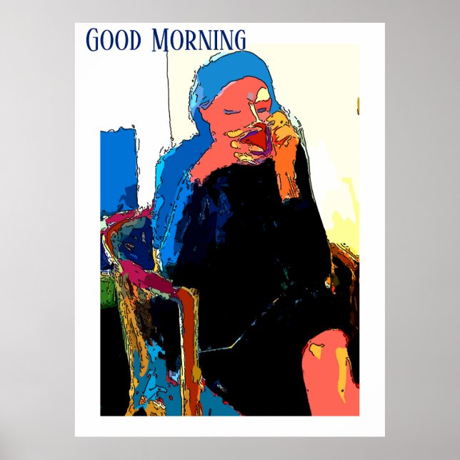 Abstraktens morgonkaffe Poster, lägg till Poster t (Framsidan)