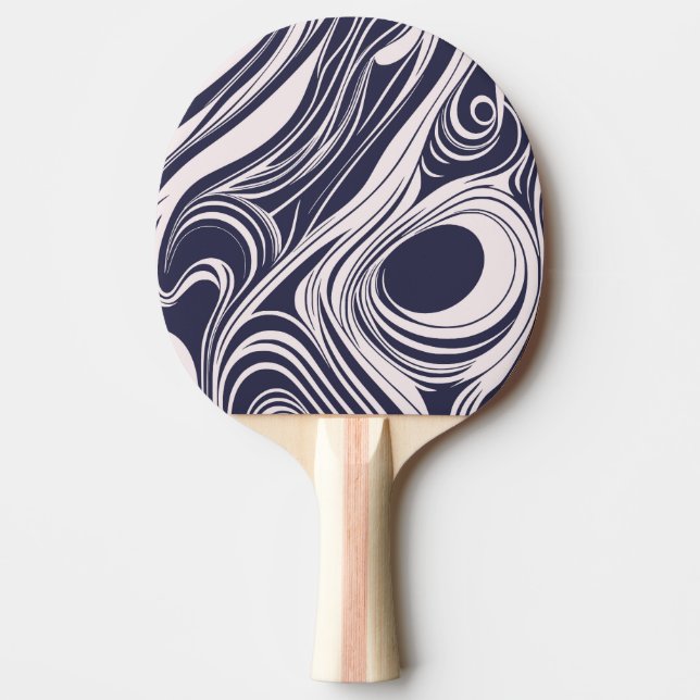 Abstraktens mörk blått och grått-vätskevirvelforma pingisracket (Framsidan)