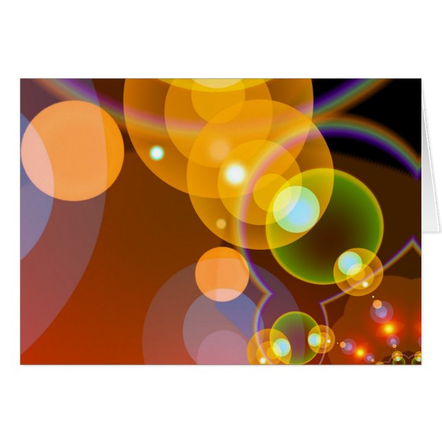 Abstraktens Multifärgad Len Flare Hälsningskort (Framsidan Horizontal)
