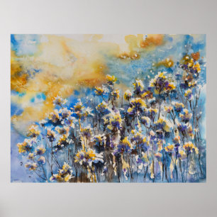 Abstraktens naturbakgrund med motiv för blommigten poster