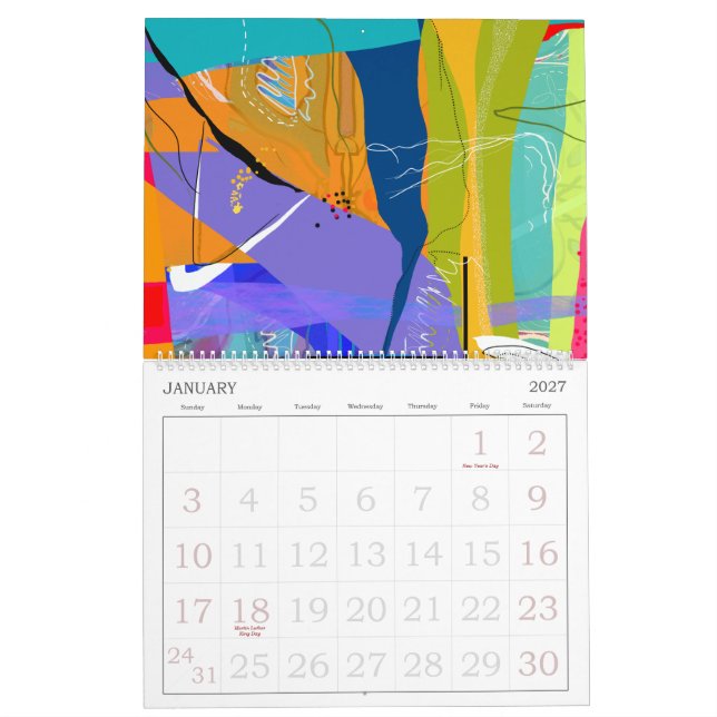 Abstraktens naturkalender kalender (Jan 2027)
