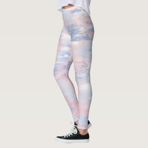 Abstraktens och blå färglinjer leggings