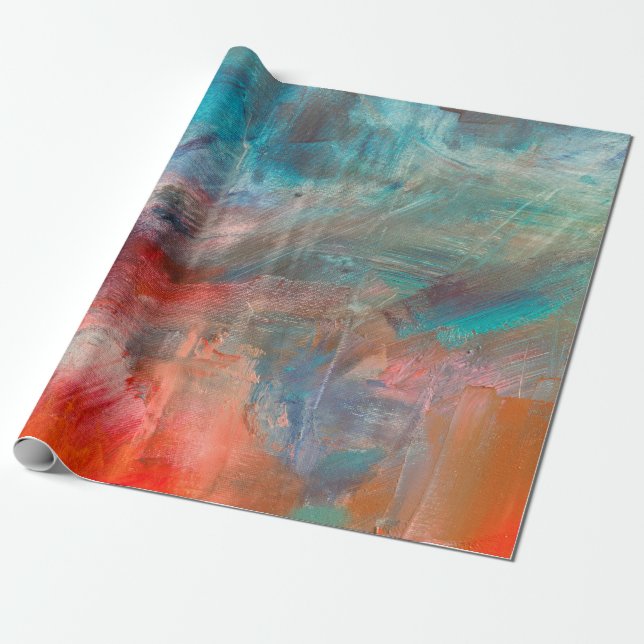 Abstraktens oljemålning - bakgrund. Olja på canvas Presentpapper (Utrullad)