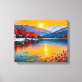 Abstraktens Oljemålning i liggande Canvastryck