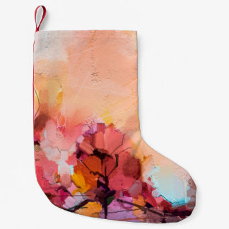 Abstraktens oljemålning liggande. Färgblå pur Liten Julstrumpa