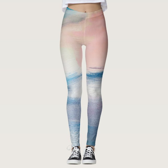 Abstraktens oljemålning, struktur. leggings (Framsida)