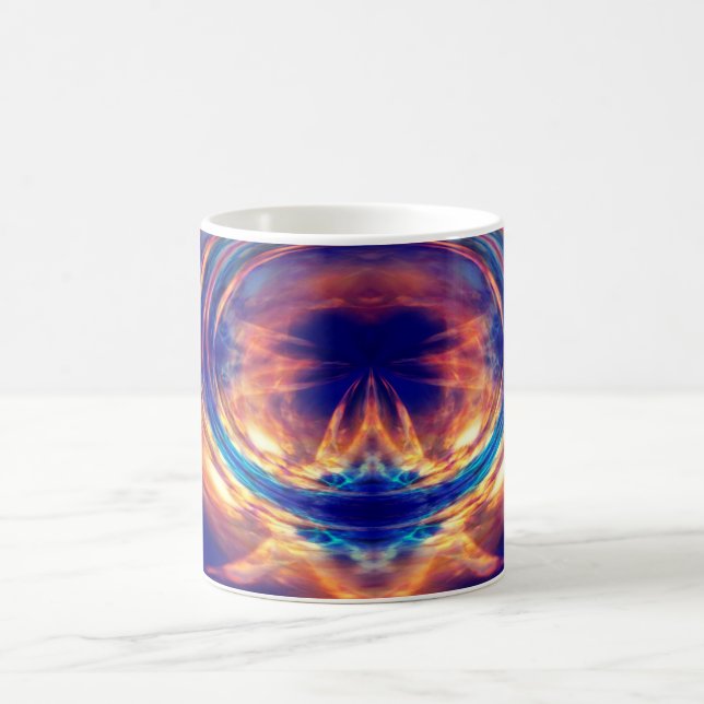 Abstraktens orange brand kaffemugg (Center)
