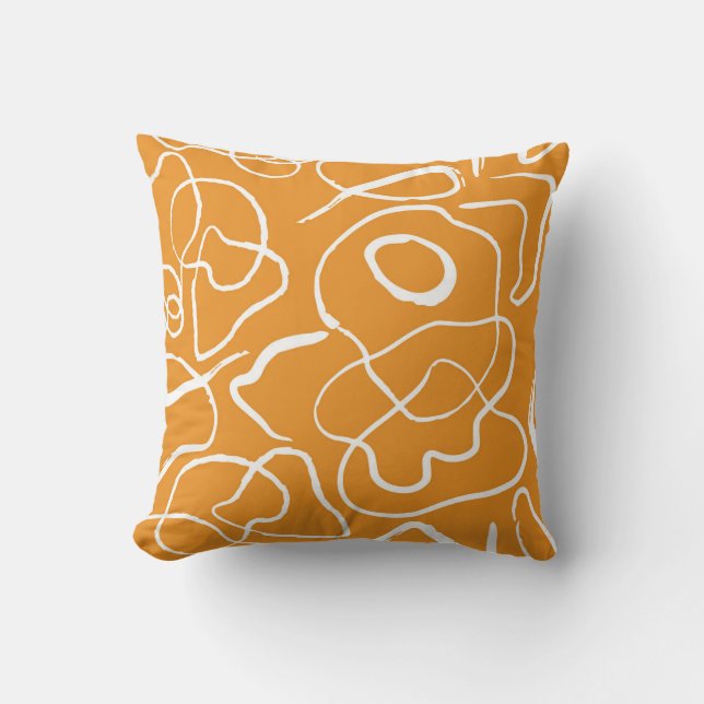 Abstraktens Orange, flöde Kudde (Framsida)