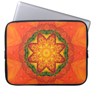 Abstraktens orange för kaleidoskop. vacker laptop fodral
