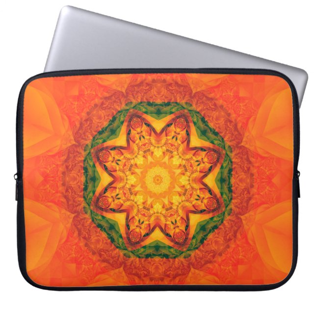 Abstraktens orange för kaleidoskop. vacker laptop fodral (Framsidan)