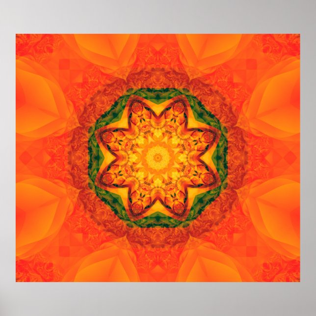 Abstraktens orange för kaleidoskop. vacker poster (Framsidan)