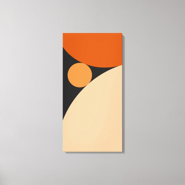 Abstraktens Orange och persikocirklar Canvastryck (Framsida)