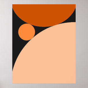 Abstraktens Orange och persikocirklar Poster