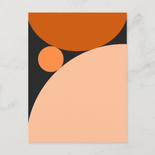 Abstraktens Orange och persikocirklar Vykort