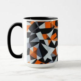 Abstraktens Orange och svart geometrisk grafik Mugg