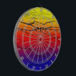 Abstraktens övertoning darttavla<br><div class="desc">Ljusstark abstrakt Tri färg-övertoning med svart linjer-design.</div>