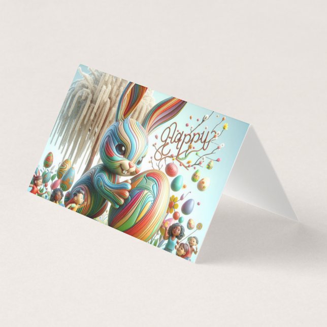 Abstraktens Påskhare log Kort (Framsida)