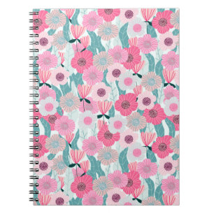 Abstraktens pastellblommönster. Fin rosa flo Anteckningsbok