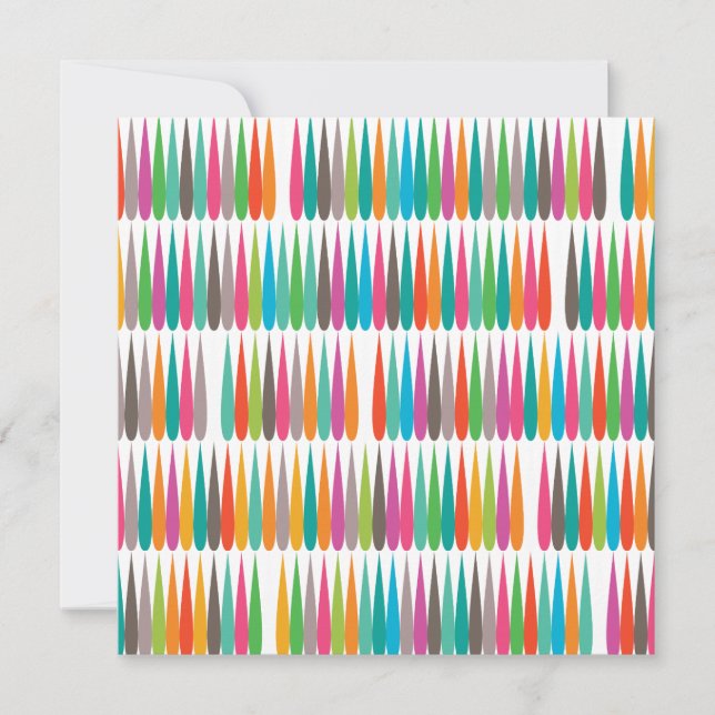 Abstraktens regnbåge droppar färgstarka moderna mö (Framsida)