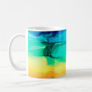 Abstraktens regnbåge, färglös bakgrund, tapet. M Kaffemugg