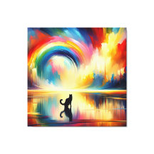 Abstraktens regnbåge och kattreflektion över Yta V