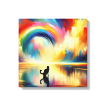 Abstraktens regnbåge och kattreflektion över Yta V