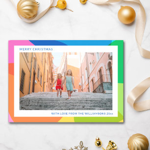 Abstraktens regnbåge, unikt 2 foto Modern jul Julkort