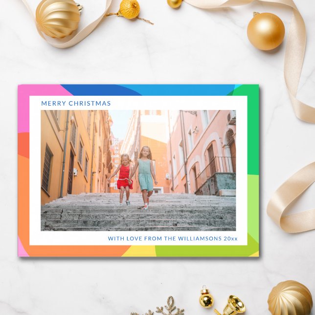 Abstraktens regnbåge, unikt 2 foto Modern jul Julkort (Skapare uppladdad)