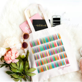 Abstraktens regnbågsdroppar mönster Anpassat namn Tygkasse