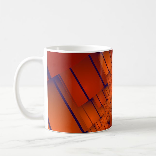 Abstraktens röda geometriska dekoration kaffemugg (Vänster)