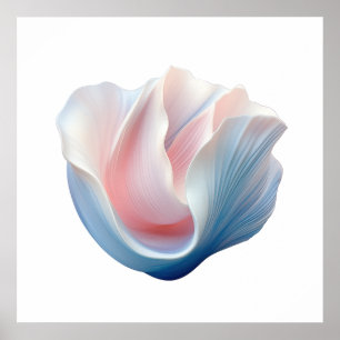 Abstraktens Rosa, blå och vit Snäcka Poster