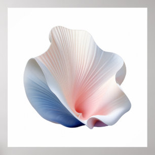 Abstraktens Rosa, blå och vit Snäcka Poster